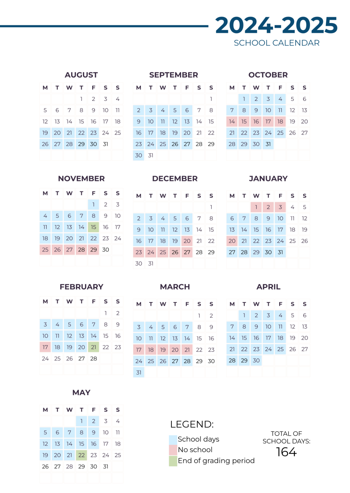 Free 2025 School Calendar Template To Edit Online inside November 2025 School Calendar