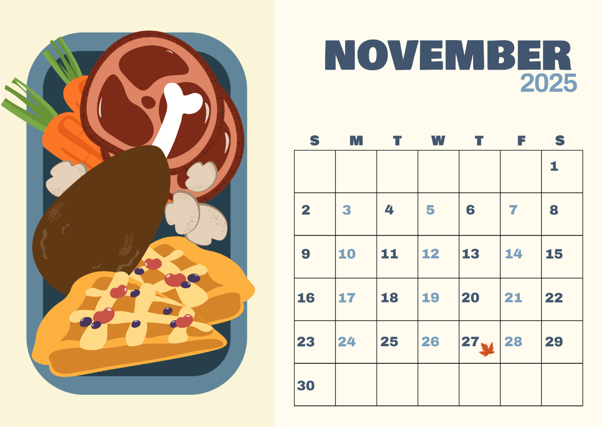 Free November 2025 Calendar With Thanksgiving Template To Edit Online for November 2025 Calendar Thanksgiving Day