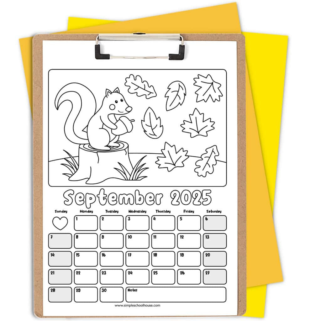 Free Printable Coloring Calendar For Kids In 2025 • Mindfulmazing with November 2025 Kids Coloring Calendar