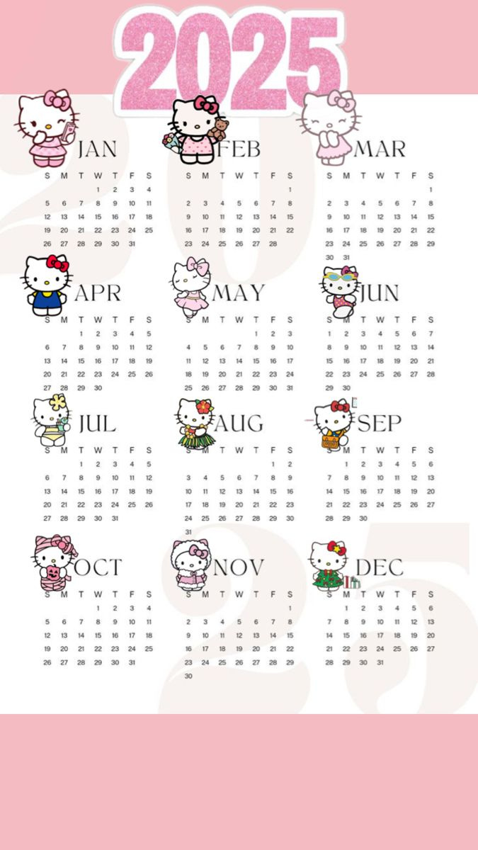 Hellokitty #Calendrier #2025 pertaining to November 2025 Calendar Hello Kitty