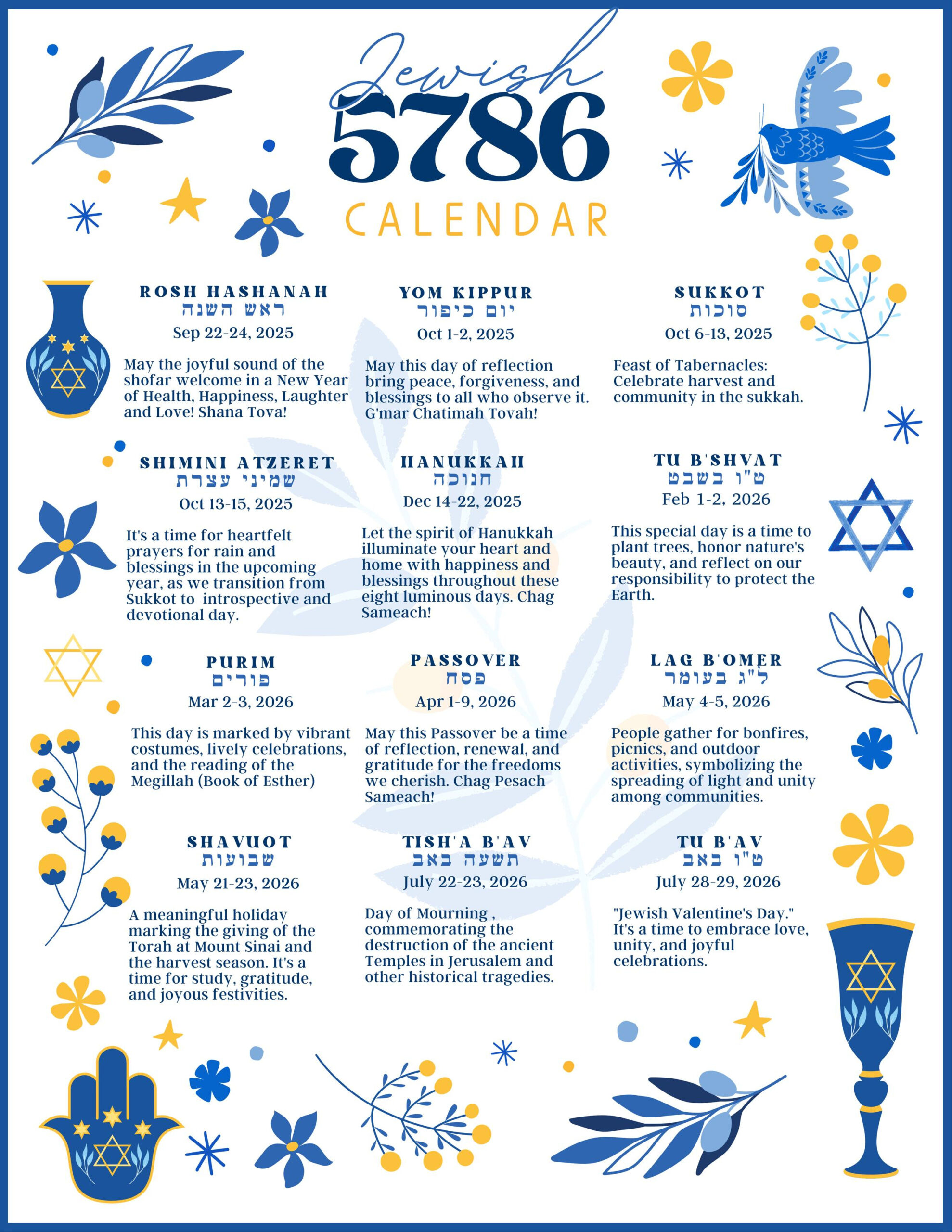 Jewish Calendar 2025 Rosh Hashanah New Year 5785 Jewish Gift 13 intended for Jewish Calendar 2025 November
