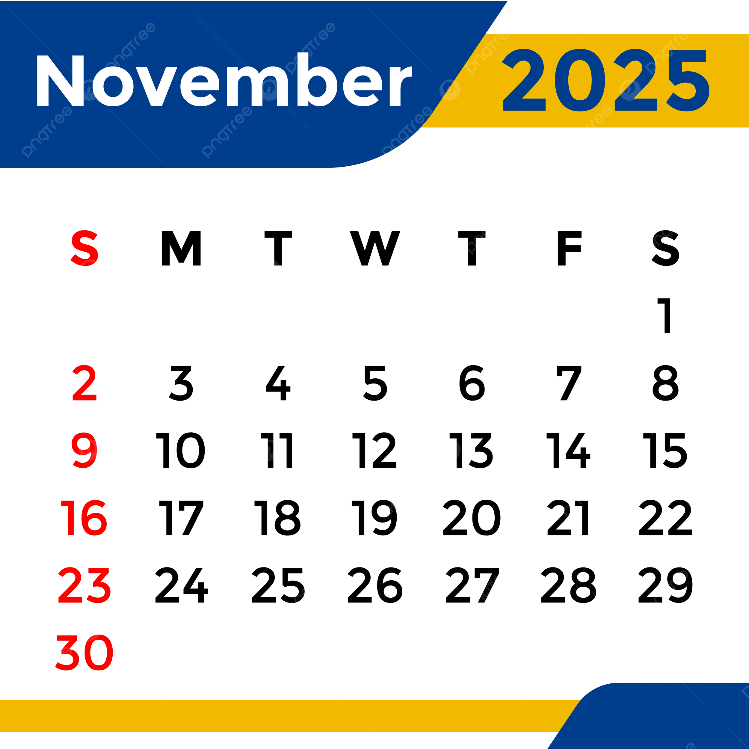 Kalender 2025 November Monat Vektor Vorlage Zum Kostenlosen with regard to November 29 2025 Calendar