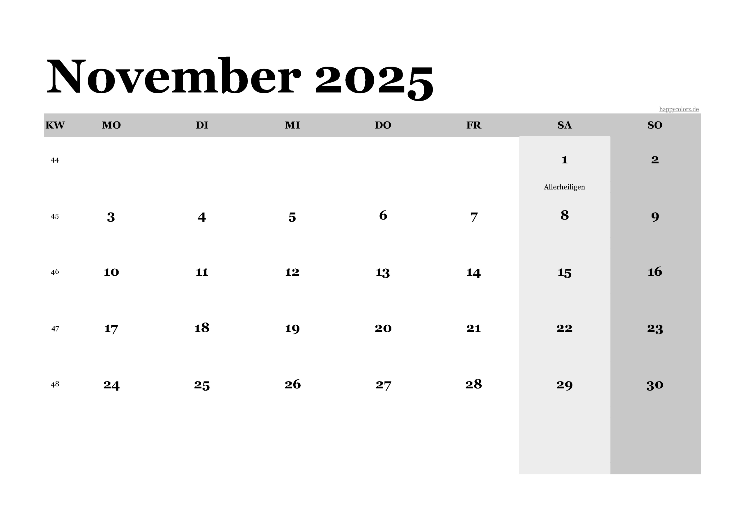 Kalender November 2025 Zum Ausdrucken (Pdf, Xls, Png) within Barbie Calendar November 2025