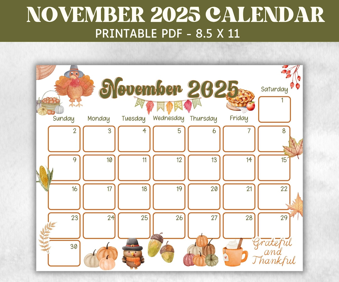 Kids November 2025 Calendar, Printable 2025 Calendar, Homeschool inside Printable November 2025 Calendar For Kindergarten