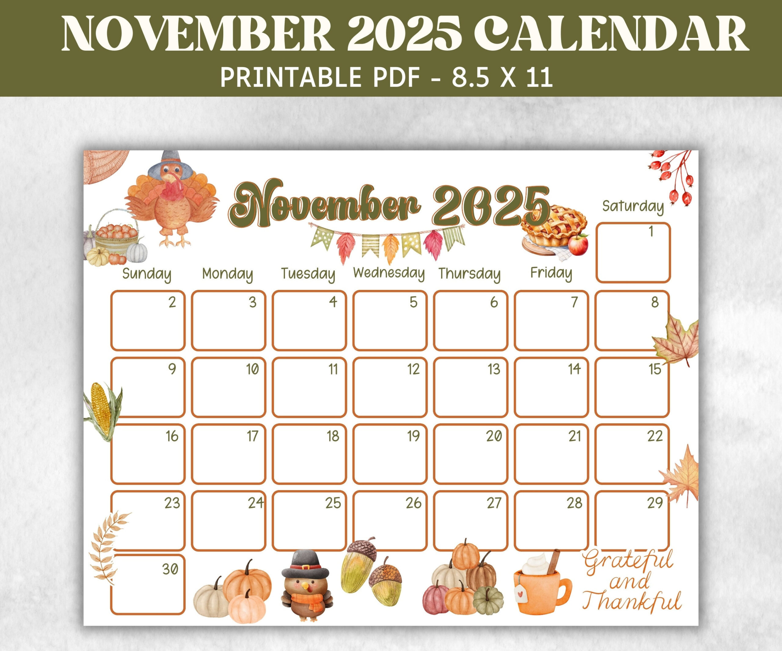 Kids November 2025 Calendar, Printable 2025 Calendar, Homeschool with regard to November 2025 Calendar Thanksgiving Day