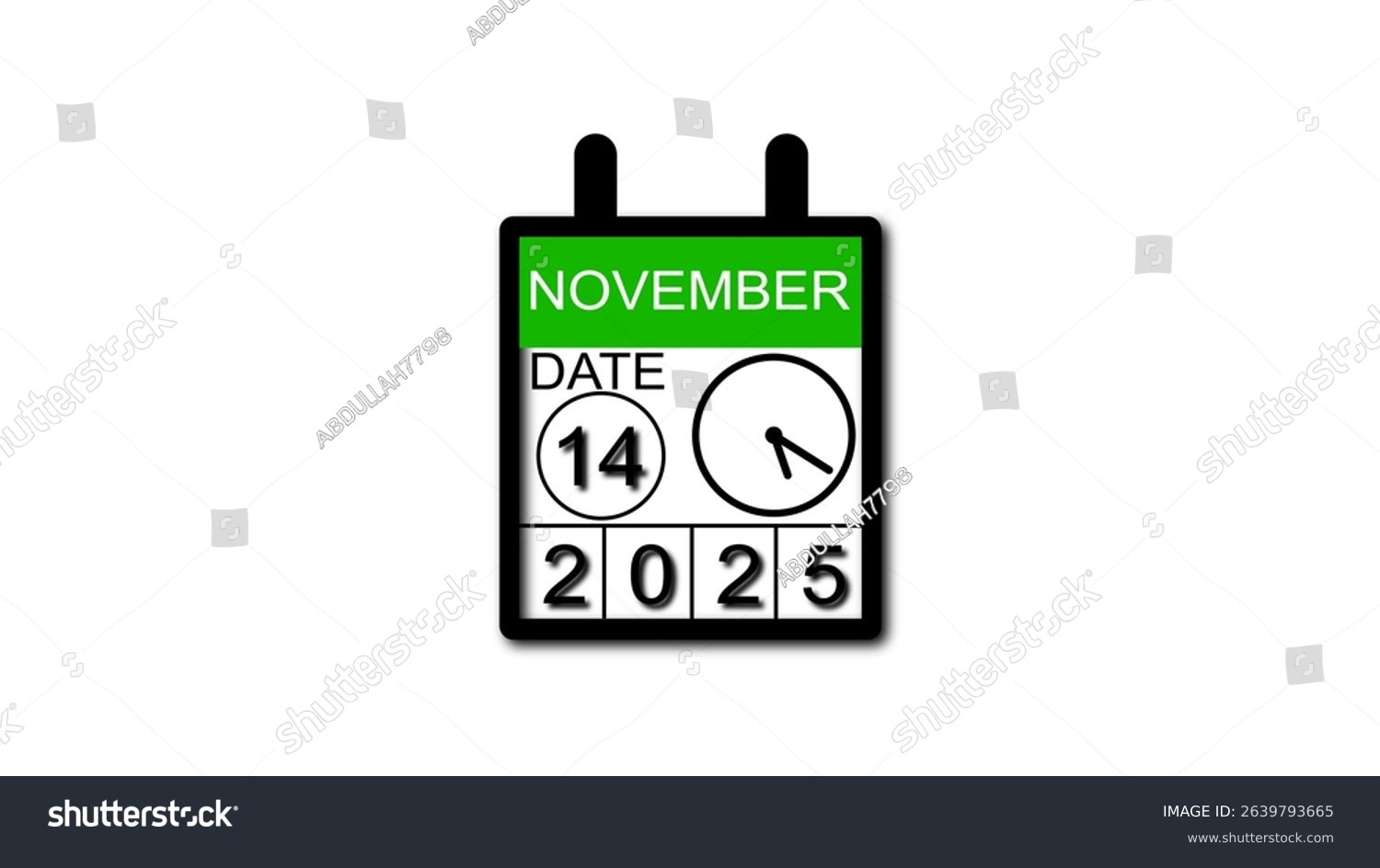 November 14 Date 2025 Illustration 4K Stock Illustration regarding November 14 2025 Calendar
