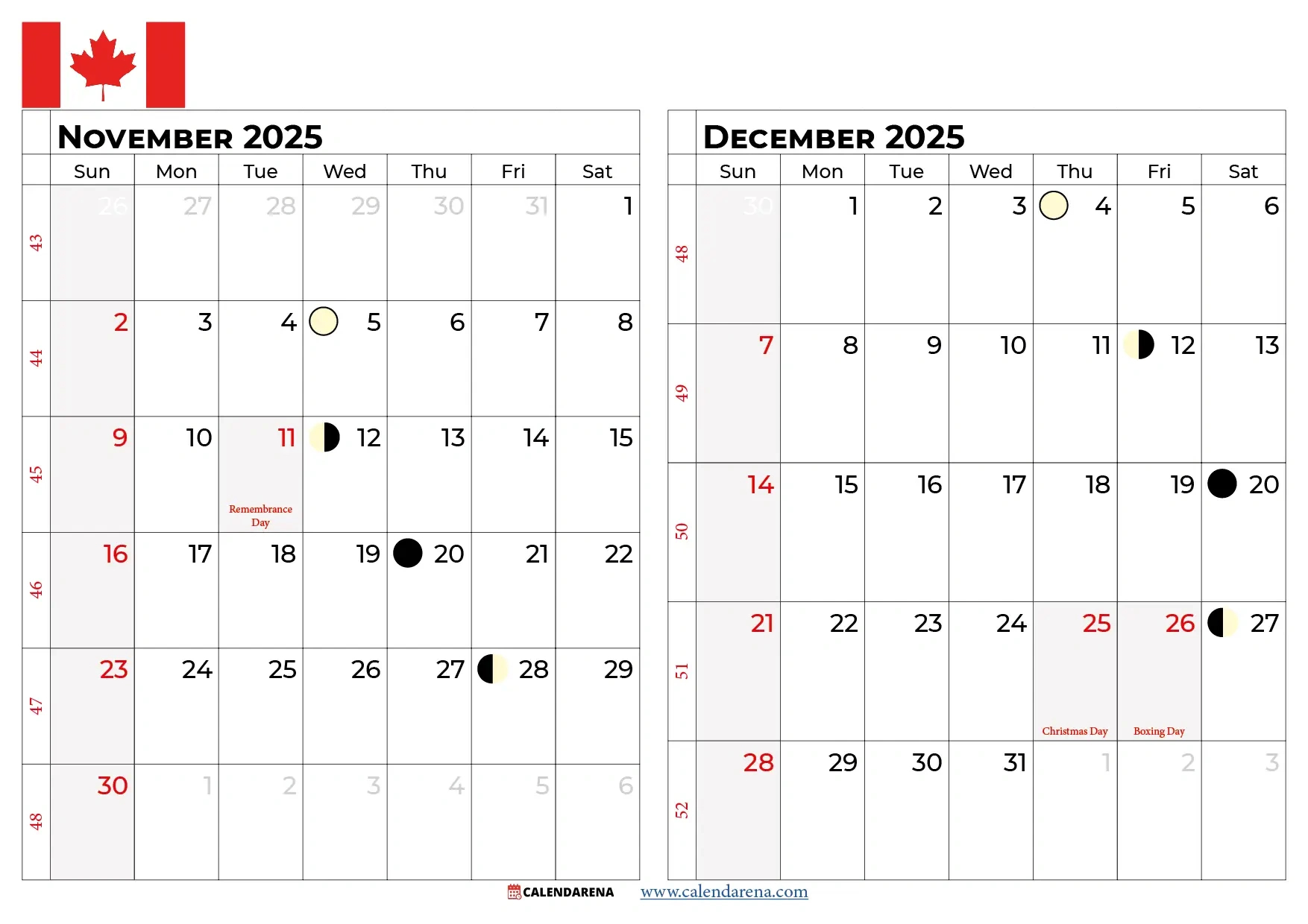 November 2025 Calendar Canada: Free Printables & Holidays with regard to November National Days Canada 2025