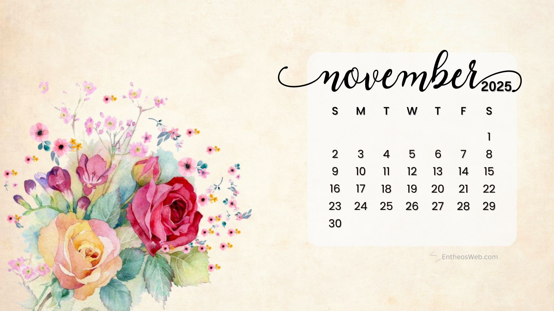 November 2025 Calendar Desktop Wallpaper Backgrounds | Entheosweb inside November Calendar 2025 Desktop