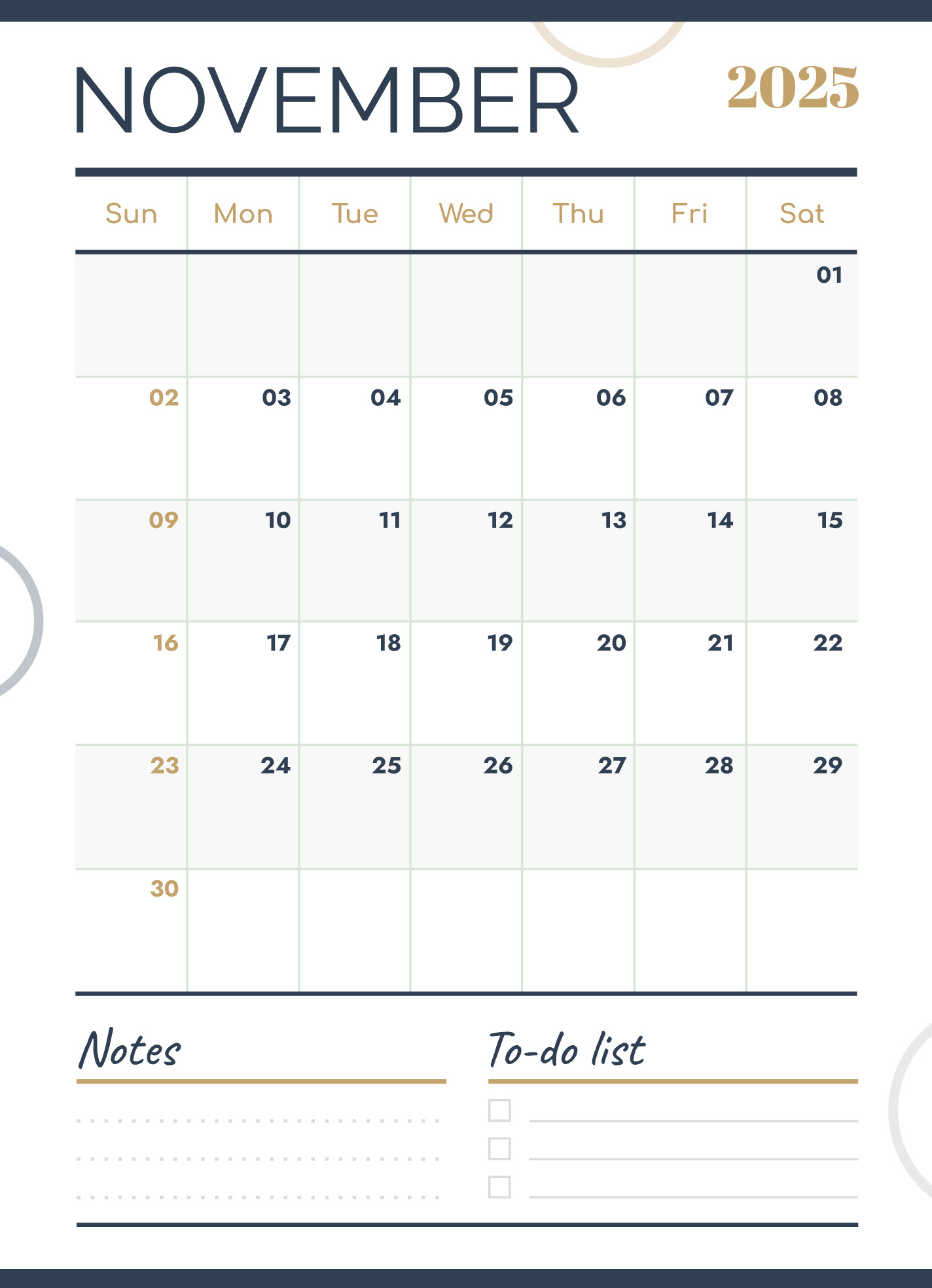 November 2025 Calendar Free Google Docs Template - Gdoc.io pertaining to Google Calendar November 2025 Printable