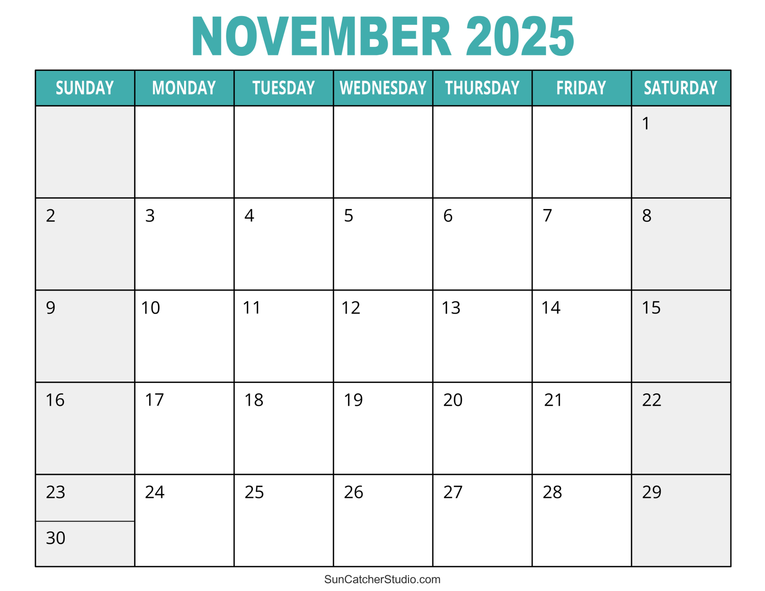 November 2025 Calendar (Free Printable) – Free Printables within Calendar Printable 2025 November