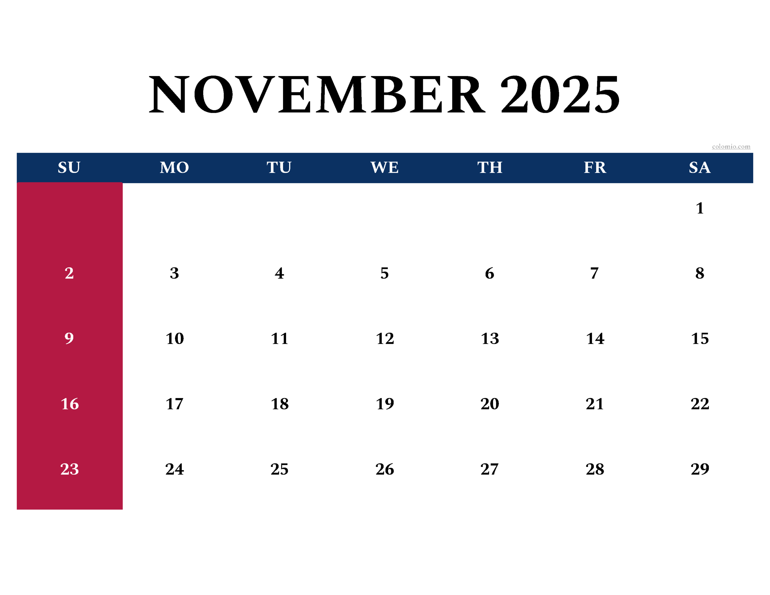 November 2025 Calendar | Free Printable Pdf, Xls And Png regarding November 2025 Calendar Nz