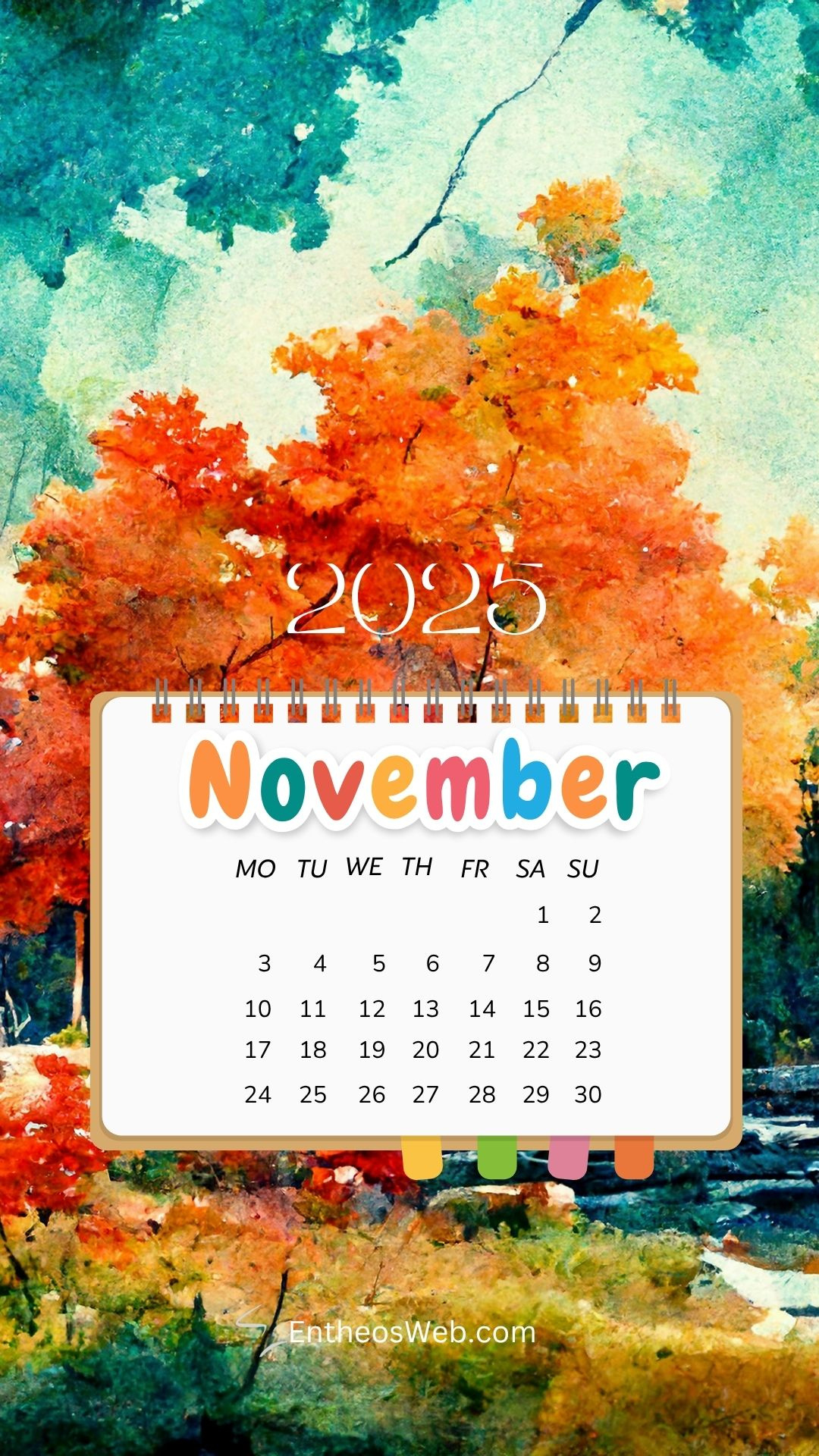 November 2025 Calendar Phone Wallpapers | Entheosweb for November 2025 Calendar Iphone Wallpaper