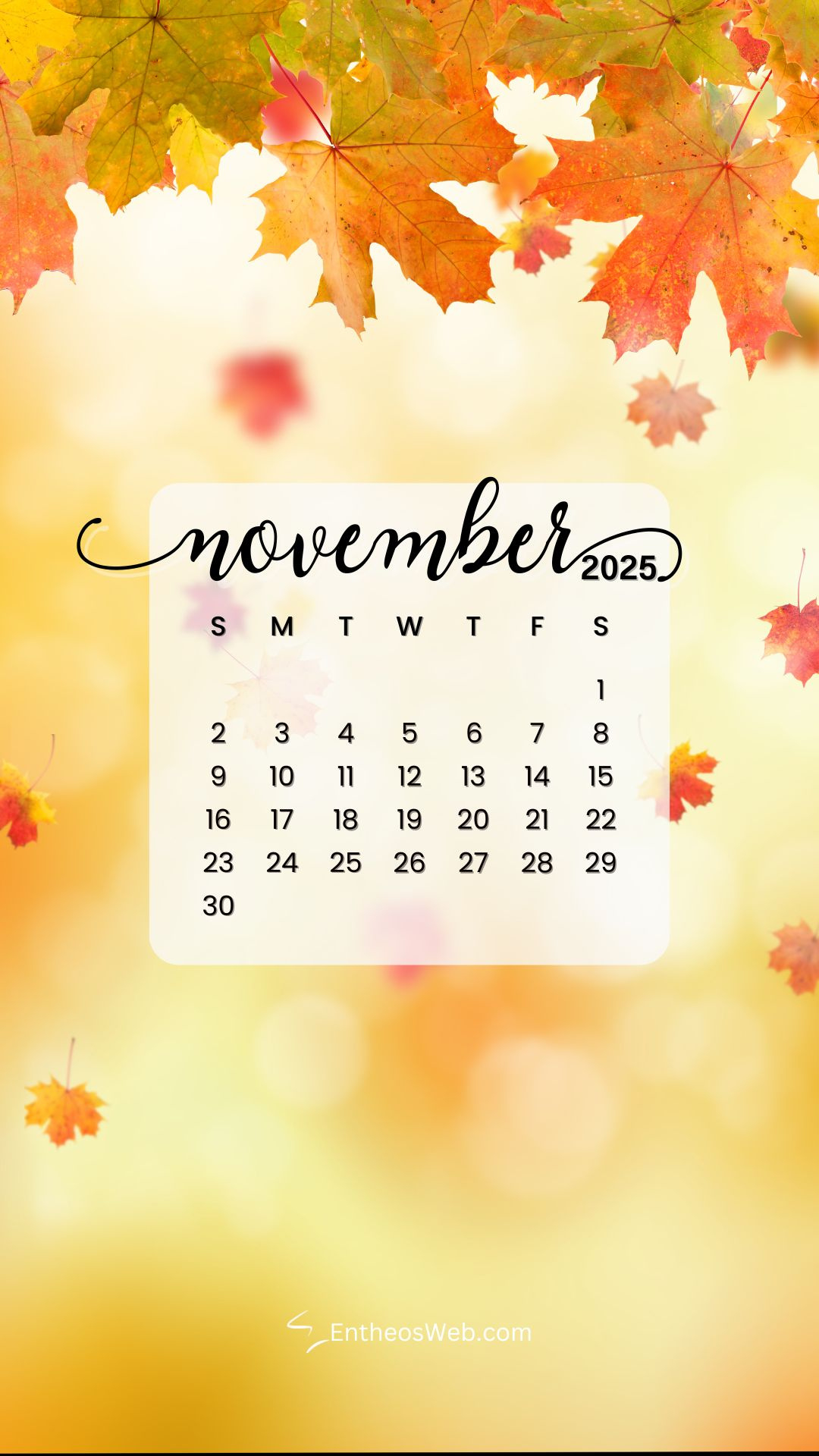 November 2025 Calendar Phone Wallpapers | Entheosweb for November 2025 Calendar Wallpaper Iphone