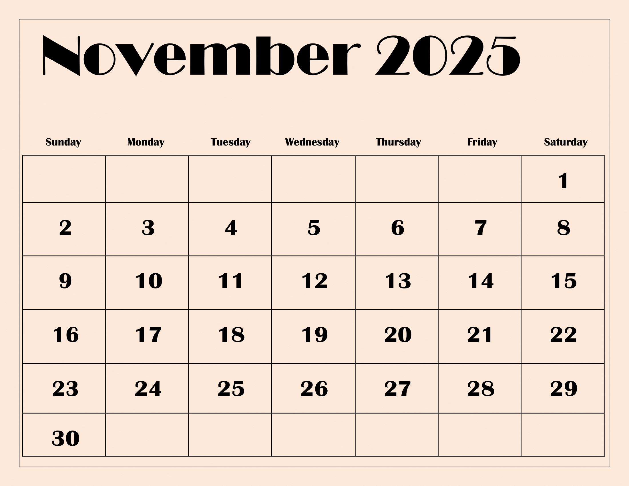 November 2025 Calendar Printable Pdf Template With Holidays intended for Word November 2025 Calendar