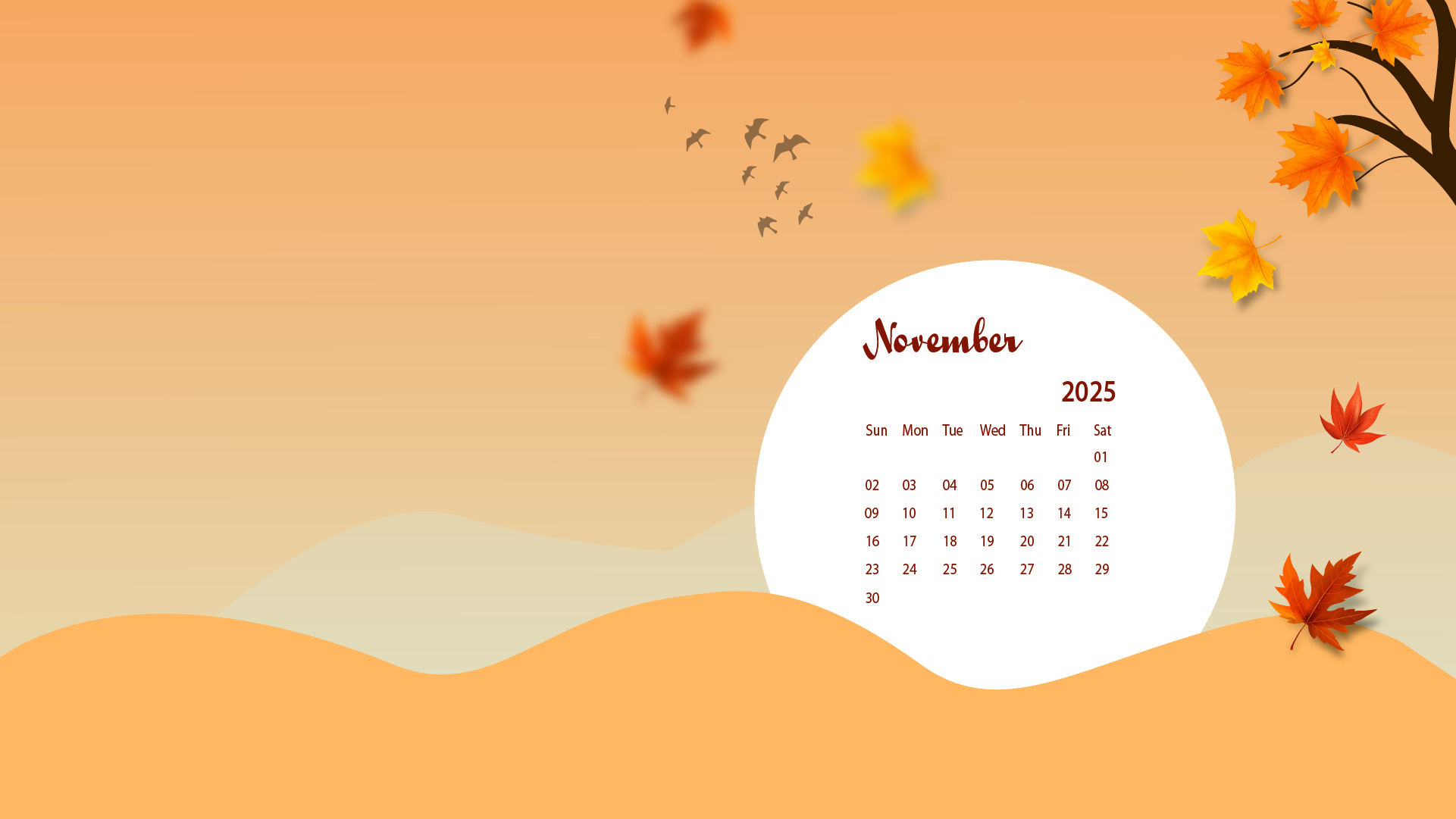 November 2025 Desktop Wallpaper Calendar - Calendarlabs inside November 2025 Calendar Desktop