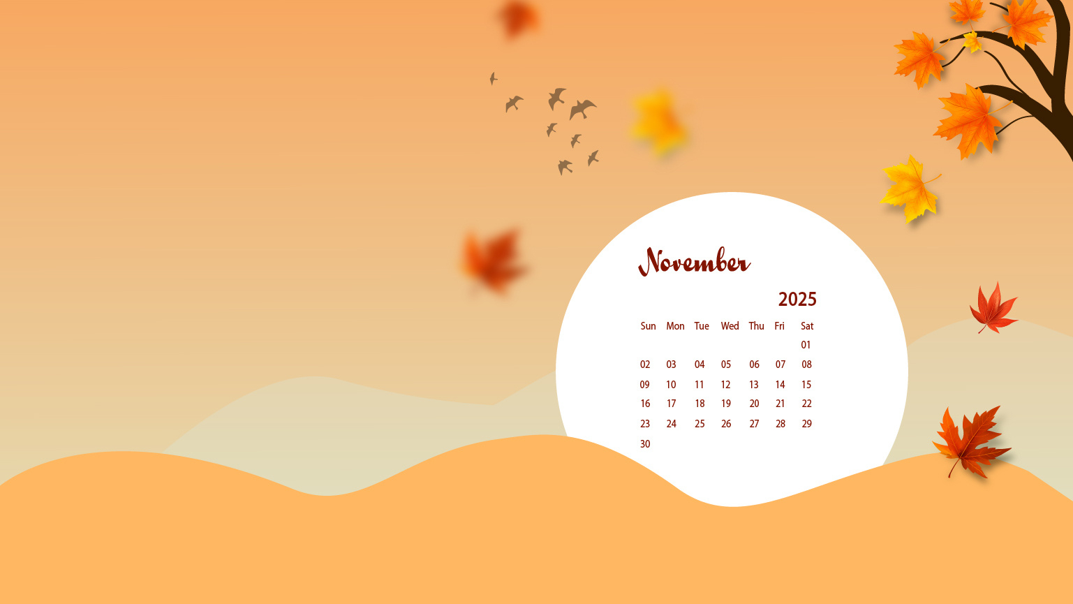 November 2025 Desktop Wallpaper Calendar - Calendarlabs intended for November Calendar Desktop Wallpaper 2025