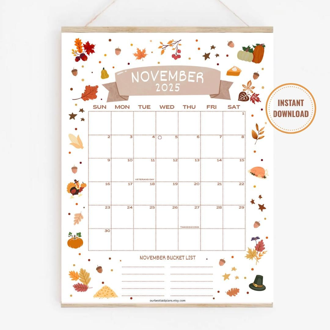 November 2025 Kalender Druckbare Pdf November 2025 Seite November with regard to November 2025 To November 2025 Calendar