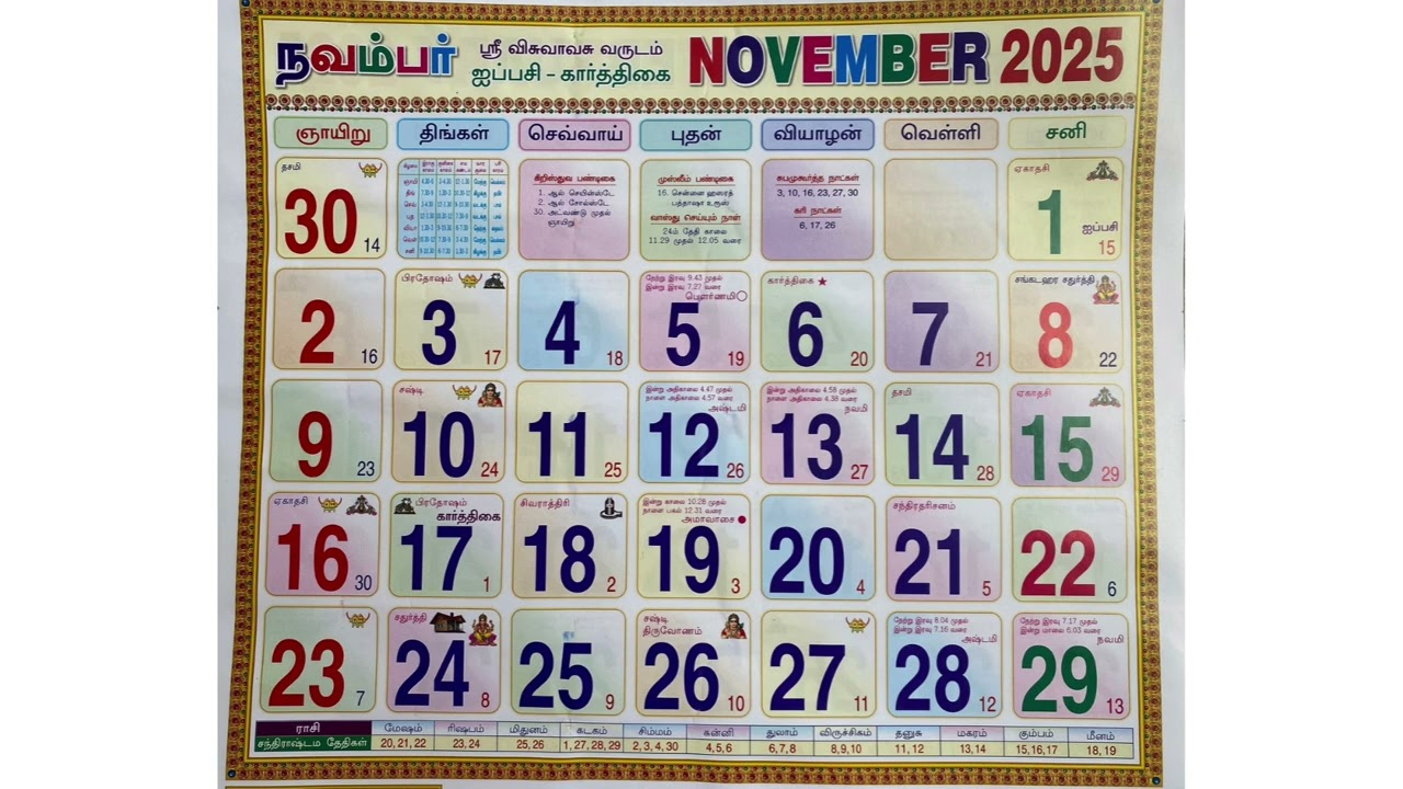November 2025 Tamil Calendar - Youtube inside Tamil Calendar November 2025