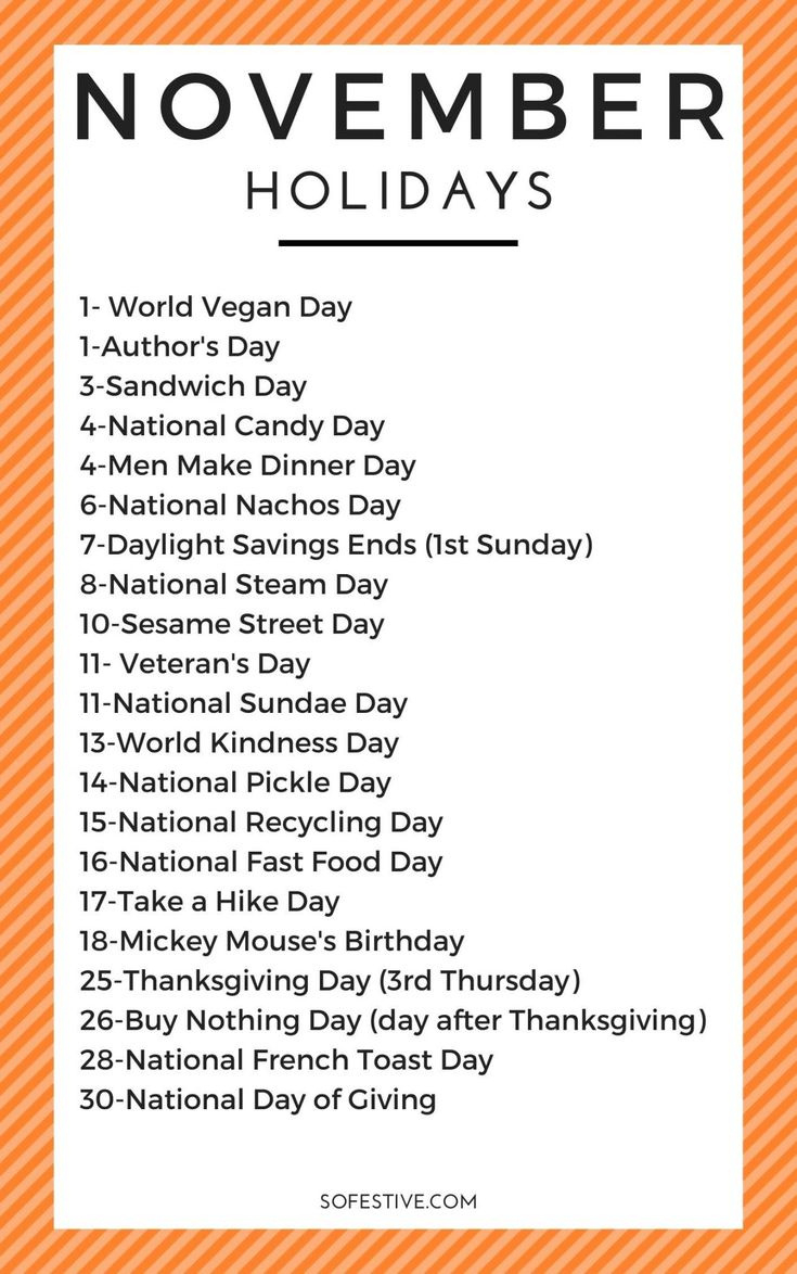November Holidays 2025 - Fun & Unique Reasons To Celebrate inside November 2025 Calendar Special Days