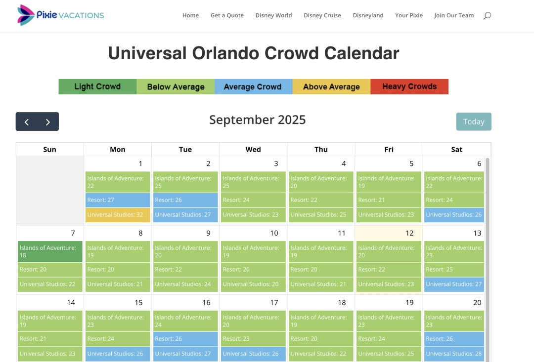 Revolutionary Universal Orlando Crowd Calendar Reveals Best Days throughout Universal Orlando Crowd Calendar November 2025