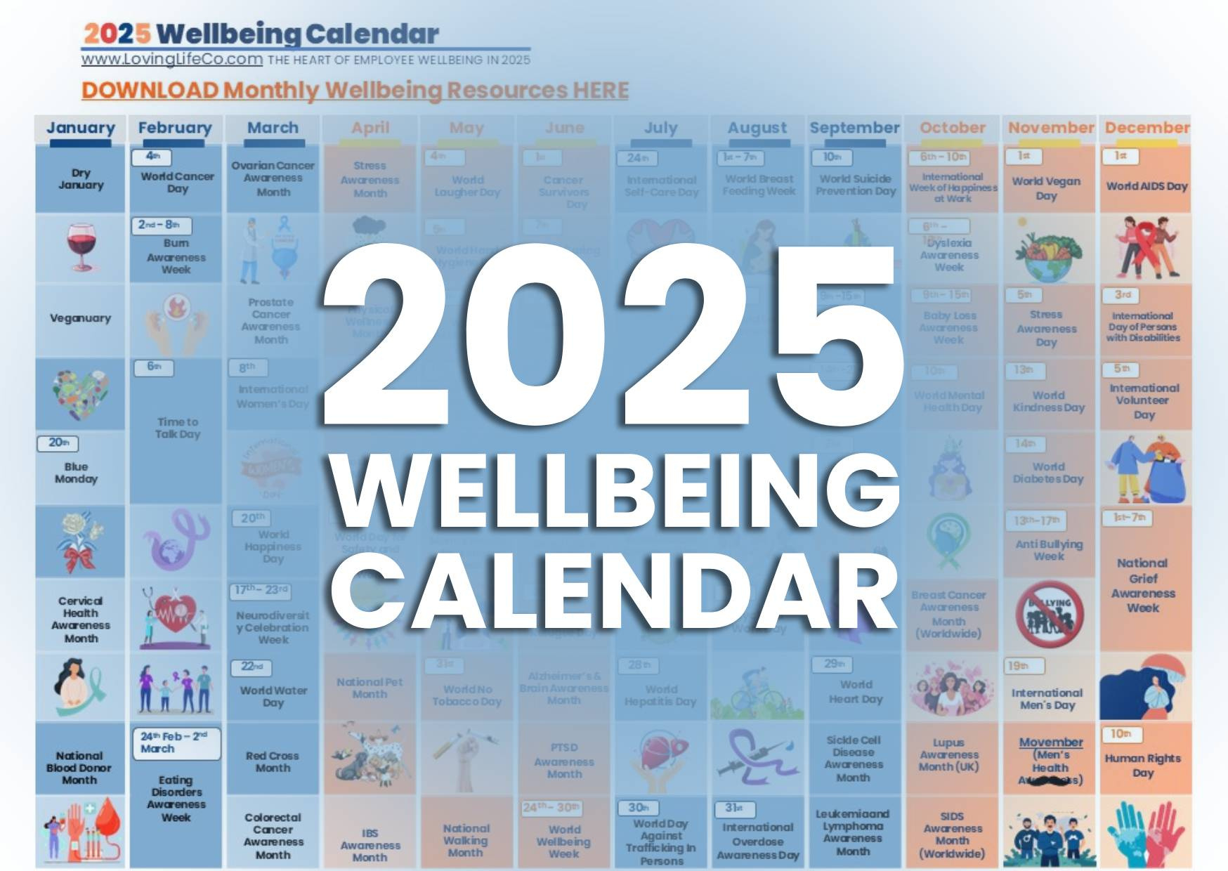 Wellbeing Calendar 2025 | Free Download | Every Date You Need! with Kindness Calendar November 2025