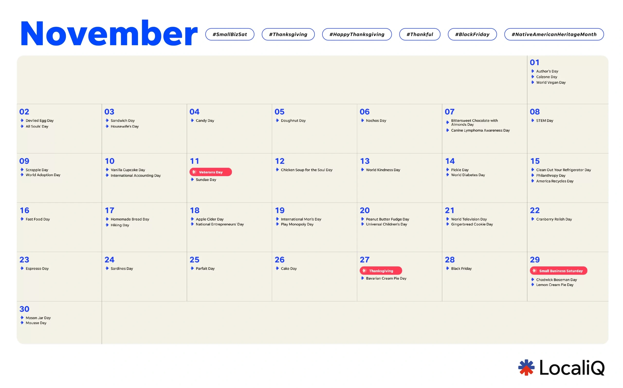 Your Essential 2025 Marketing Calendar Template | Localiq with regard to November Content Calendar 2025
