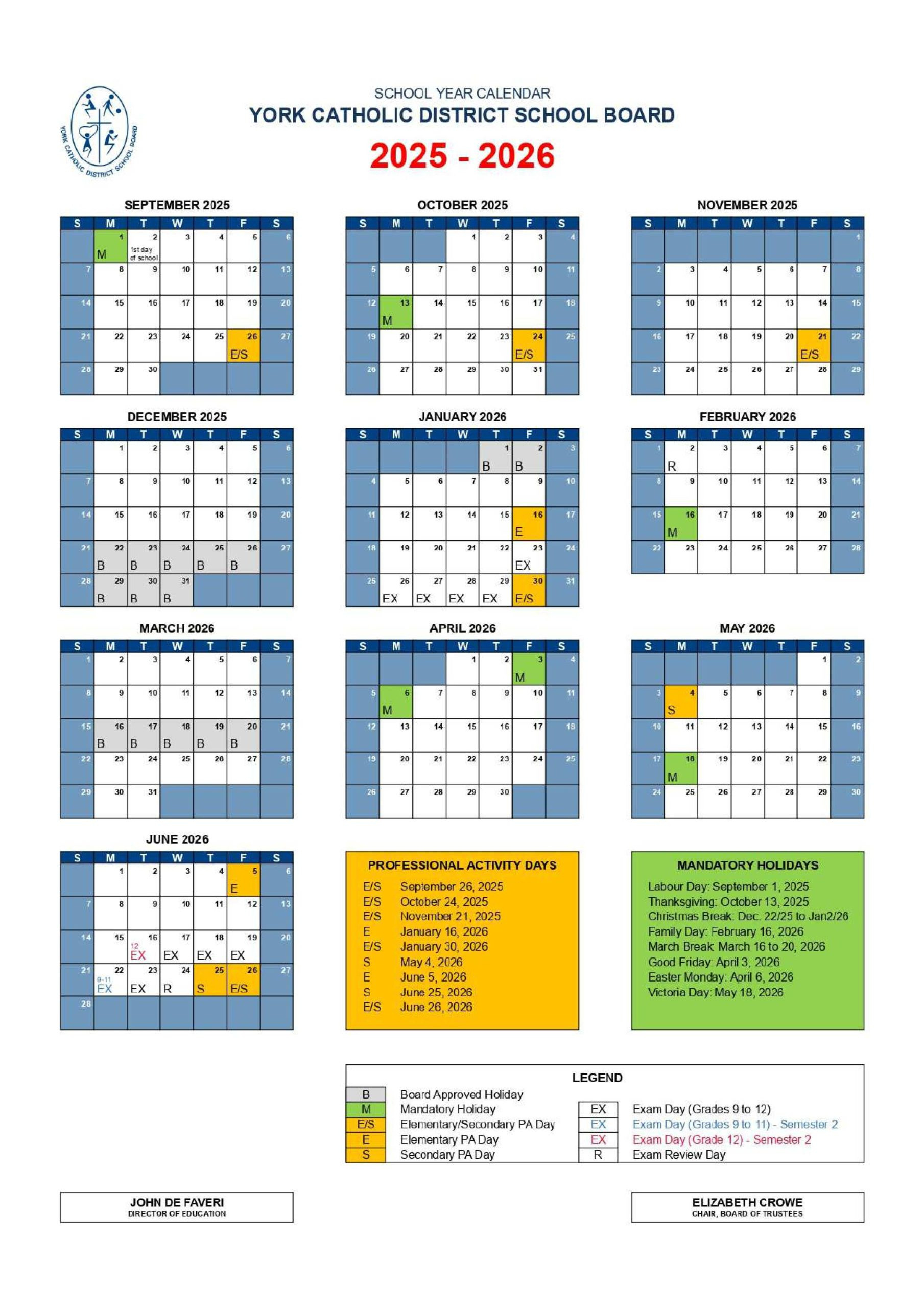 2025-2026 School Calendar - St. Maximilian Kolbe Catholic High School with Catholic School Board Calendar 2026