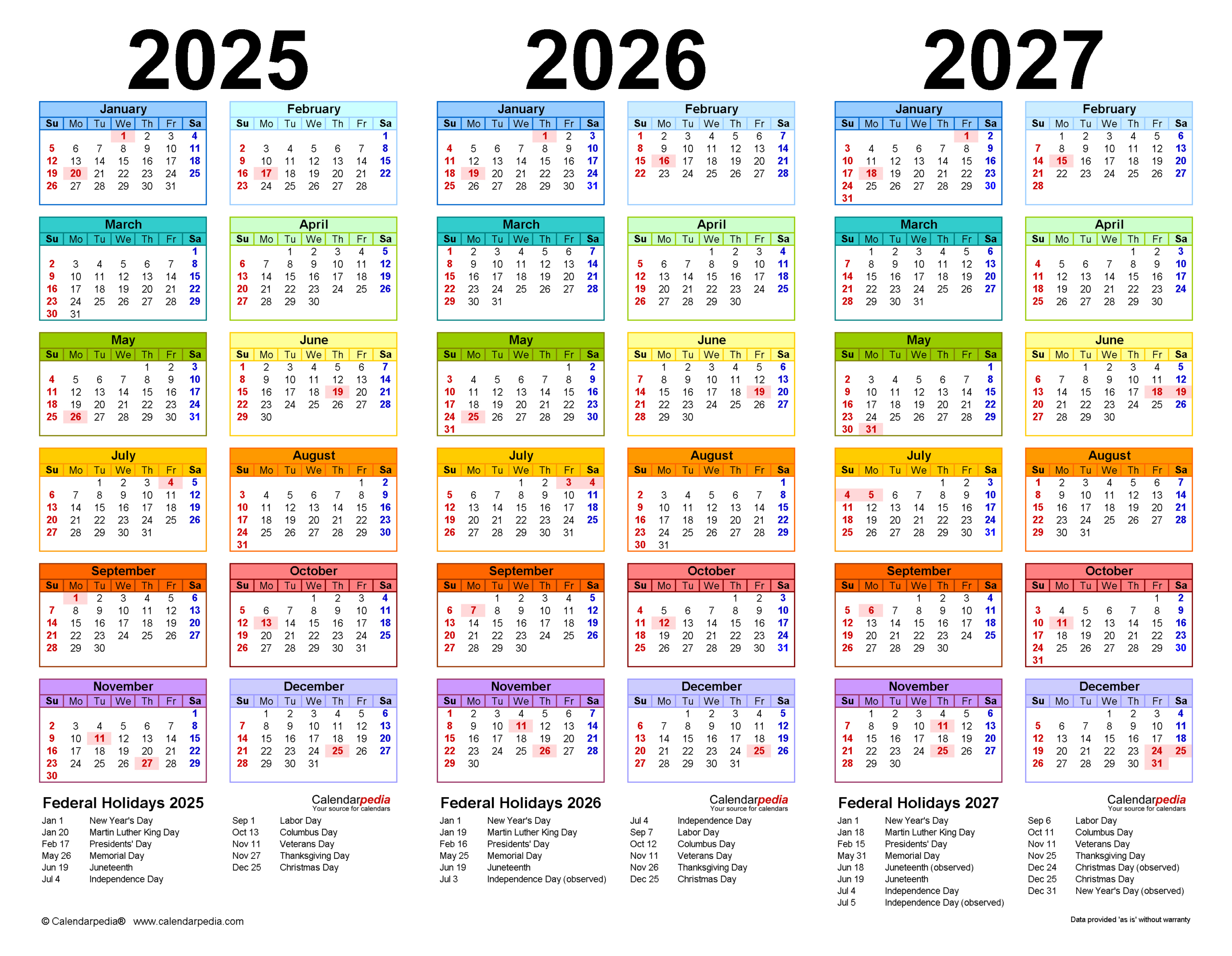 2025-2027 Three Year Calendar - Free Printable Pdf Templates inside Printable 3 Year Calendar 2025 2026 2027