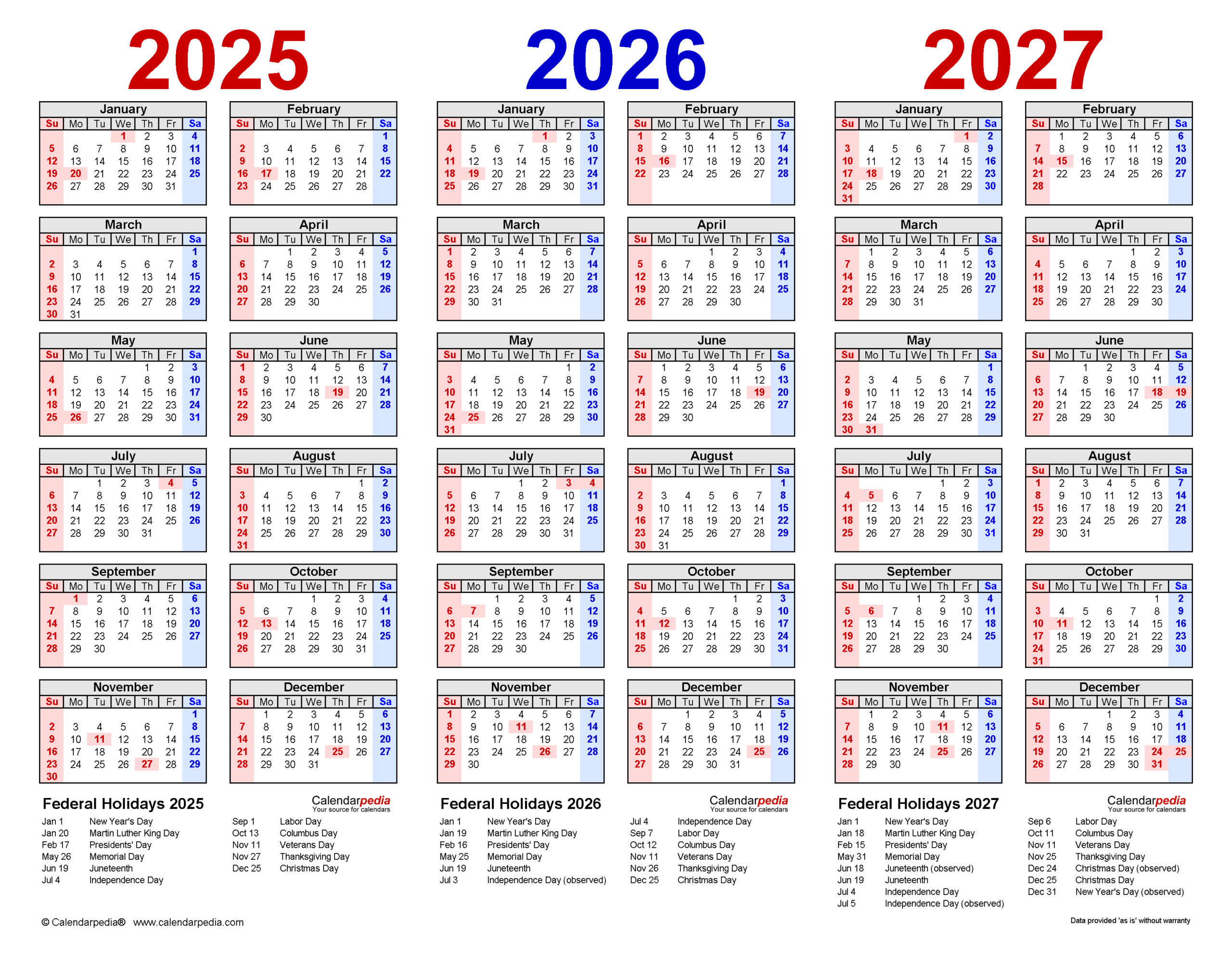 2025-2027 Three Year Calendar - Free Printable Pdf Templates regarding Printable 3 Year Calendar 2025 2026 2027