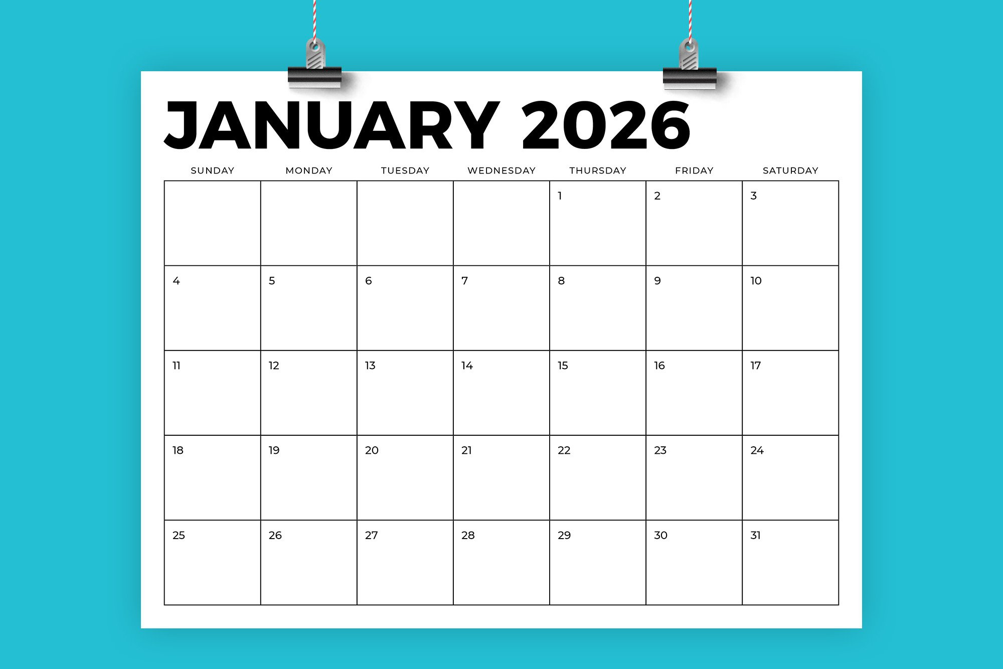 2026 8.5 X 11 Inch Calendar Template (2486972) inside 2026 Calendar Printable 8.5 X 11