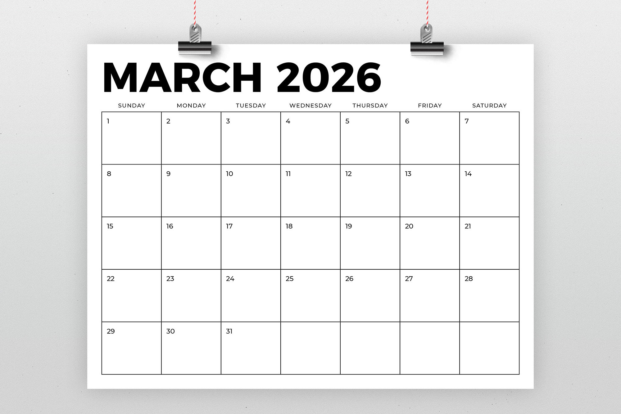 2026 8.5 X 11 Inch Calendar Template | Instant Download | Modern regarding 8.5x11 2026 Calendar Printable Free