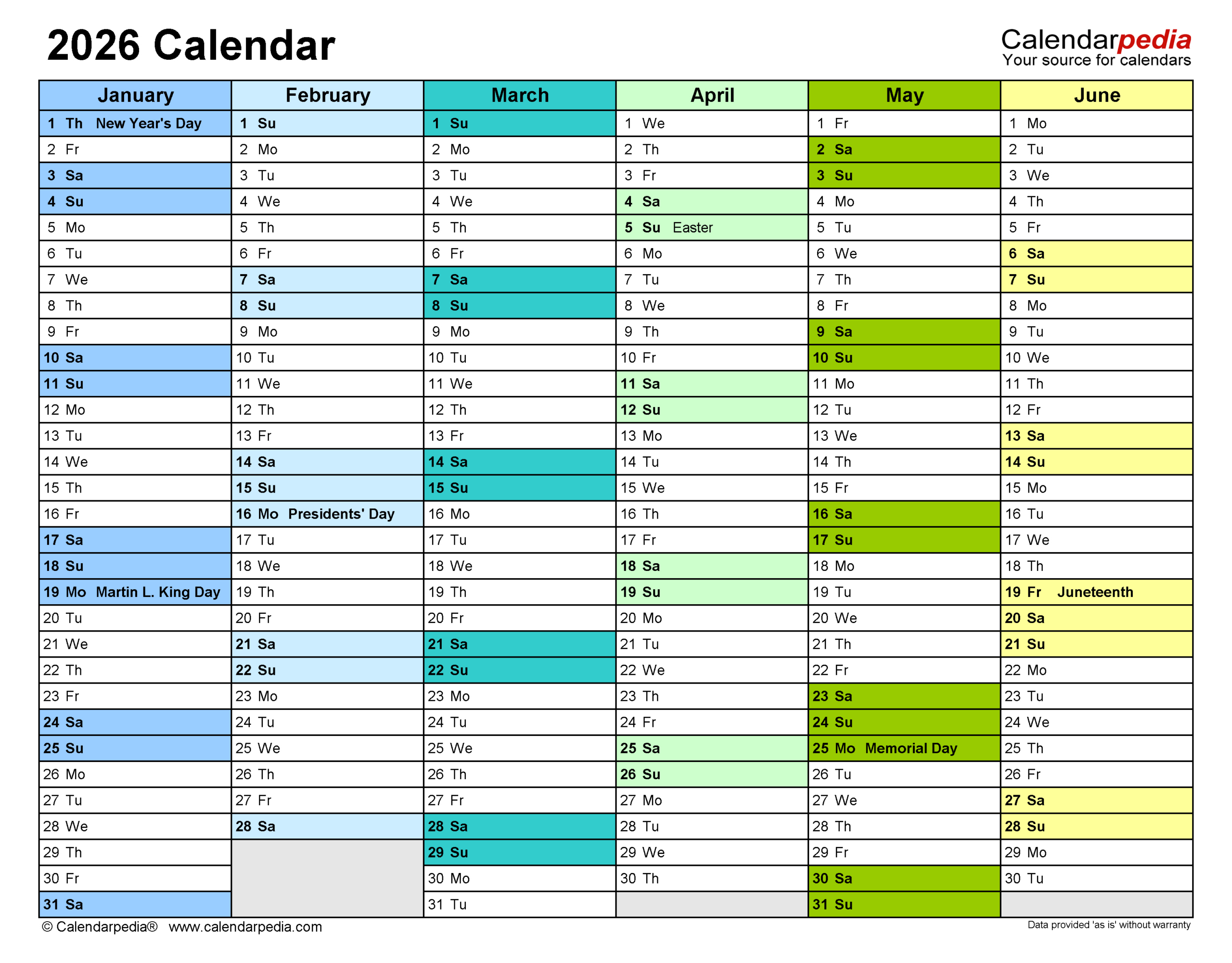 2026 Calendar - Free Printable Pdf Templates | Calendarpedia inside Printable 8x10 2026 Calendar