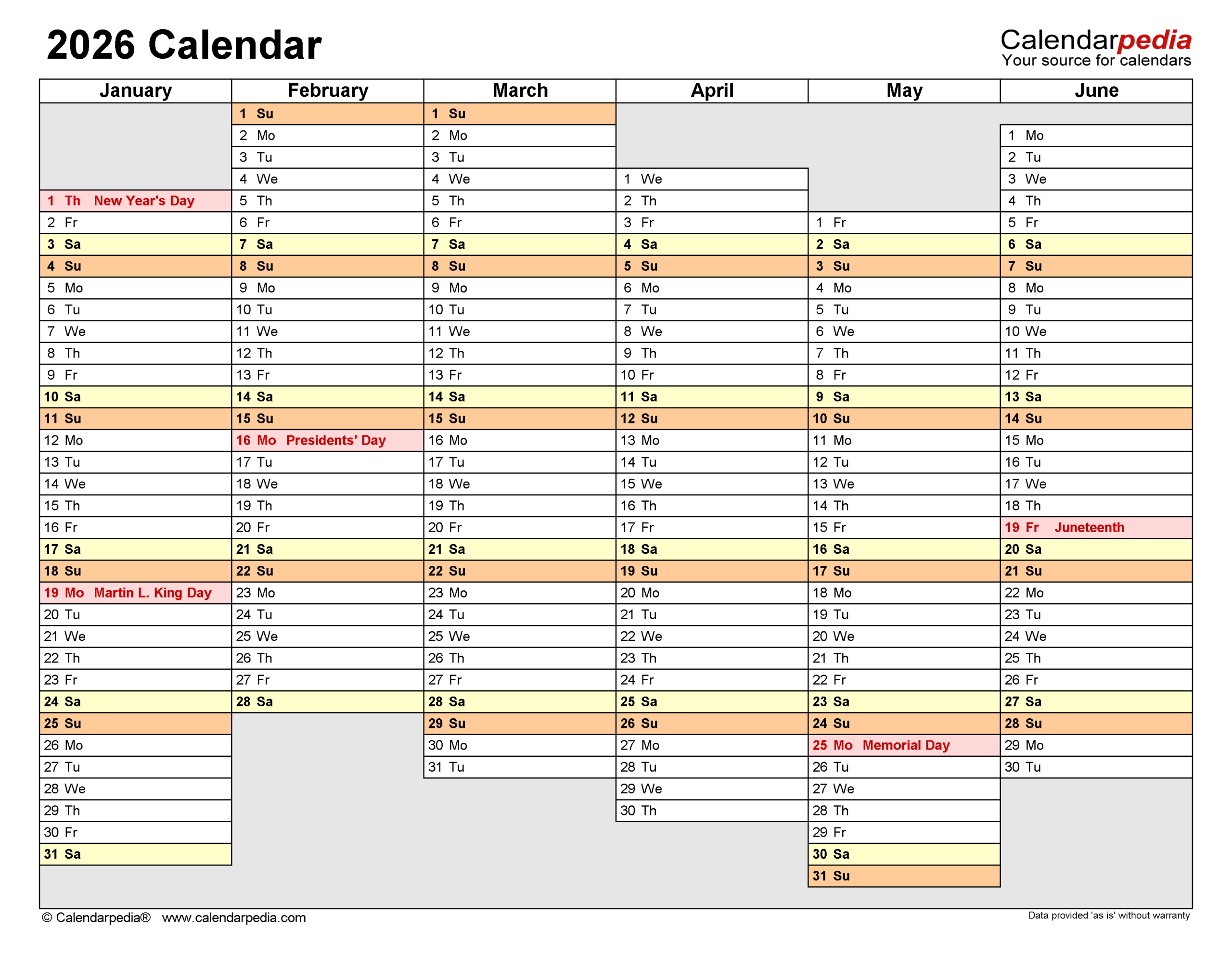 2026 Calendar - Free Printable Pdf Templates | Calendarpedia within Attendance Calendars For 2026 Printable