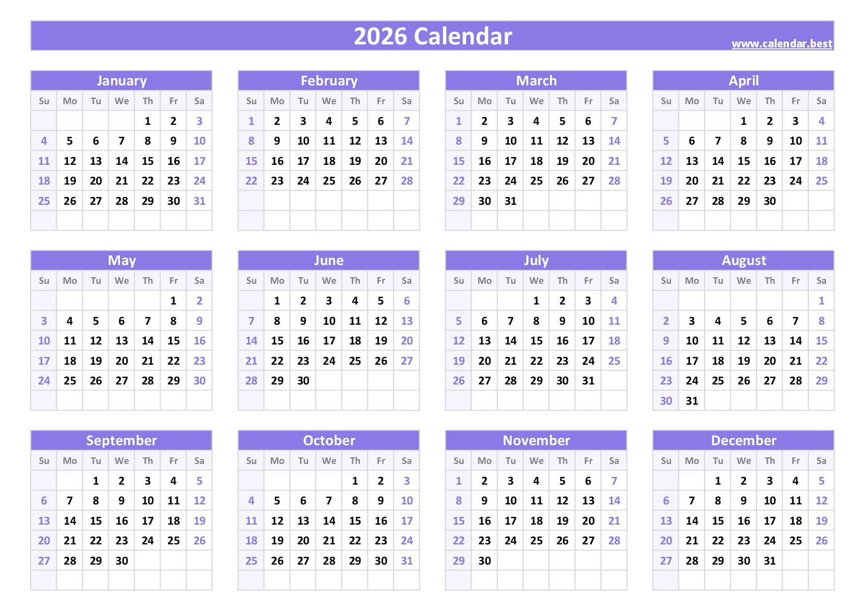 2026 Calendar With Week Numbers intended for 2026 Calendar Printable with Weeks