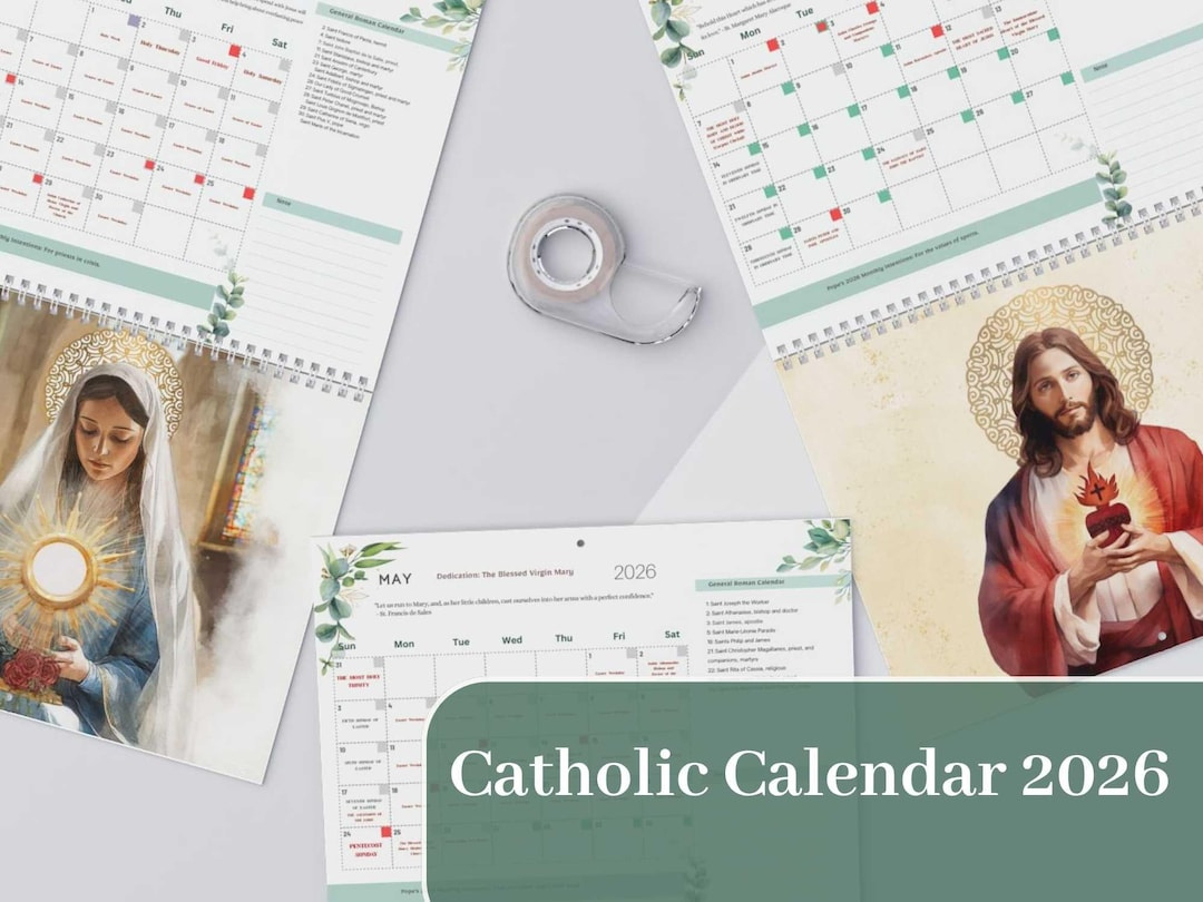 2026 Catholic Calendar: Wall Calendar With Hanger / Catholic Gift throughout Catholic Calendar May 2026
