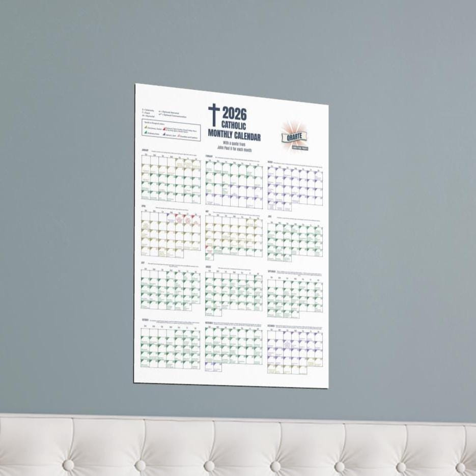 2026 Catholic Wall Calendar - Monthly Religious Poster - Etsy regarding Catholic Wall Calendar 2026