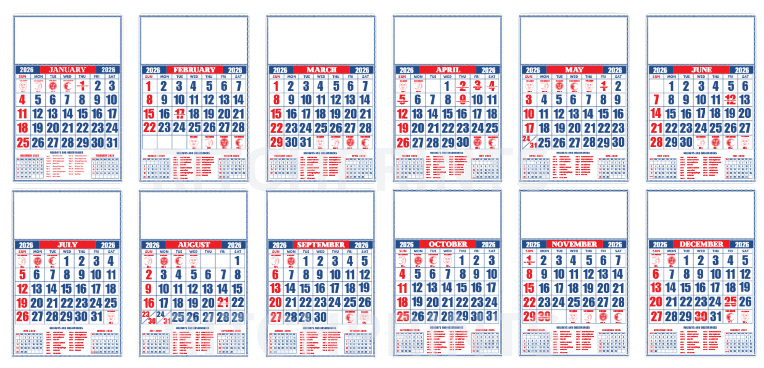 2026 Commercial Calendar - Pdf And Canva Templates Long intended for 2026 Calendar Printable Philippines
