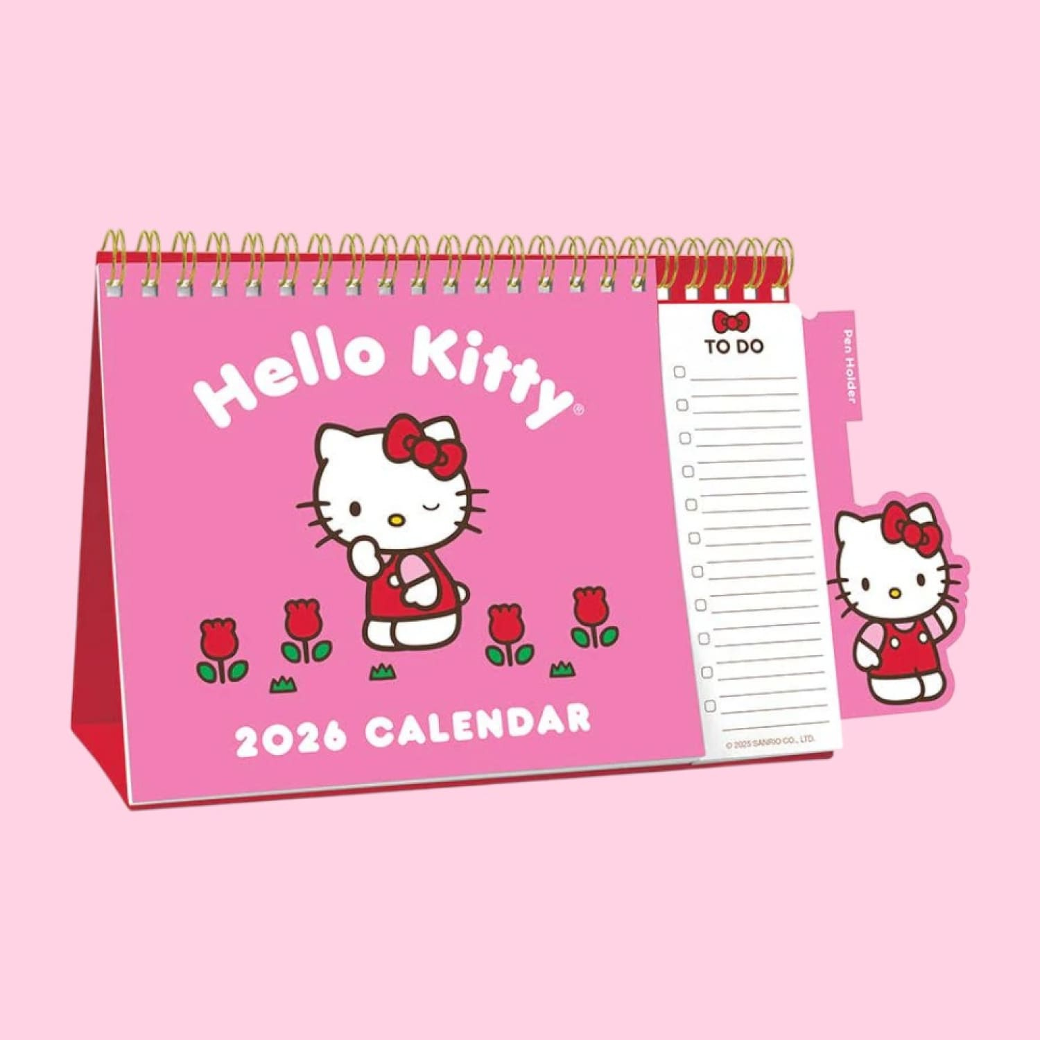 2026 Hello Kitty Playful Pink Standing Desk Calendar | Friends Nyc inside Hello Kitty Desk Calendar 2026