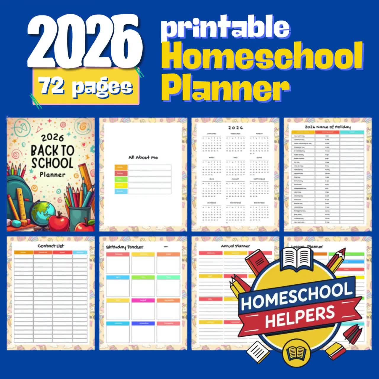 2026 Homeschool Planner: Daily &amp;amp; Weekly Schedules, Attendance Tracker,  Curriculum Log (Pdf) intended for All In 2026 Attendance