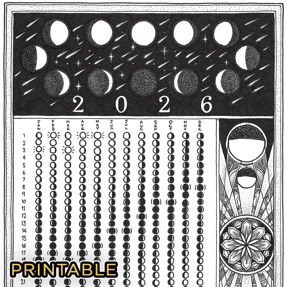 2026 Lunar Calendar | Geometers Circle for Moon Phase Calendar 2026 Printable