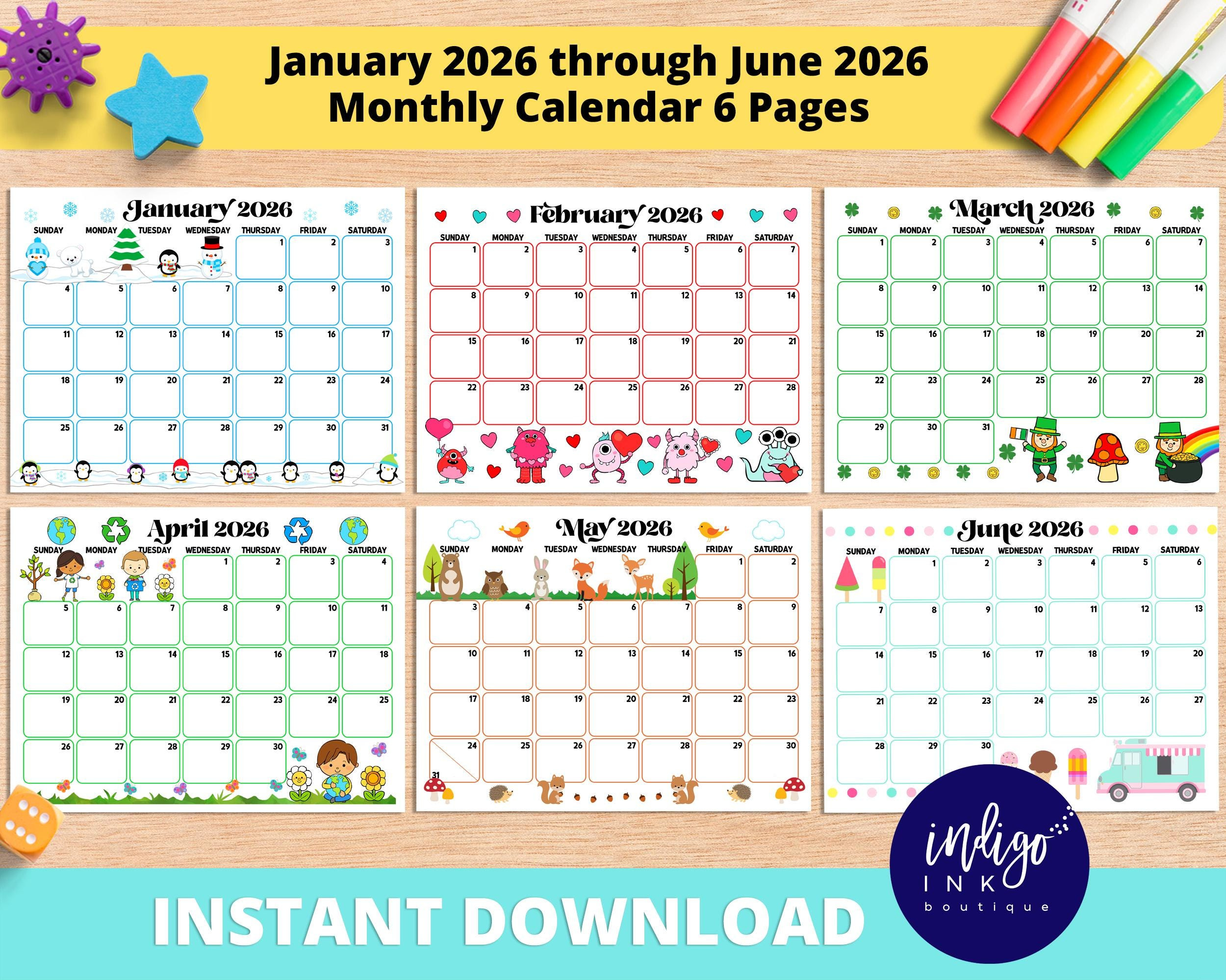 2026 Monatskalender Druckbar Sofortiger Download | Januar 2026 Bis inside Rci Calendar 2026 Printable