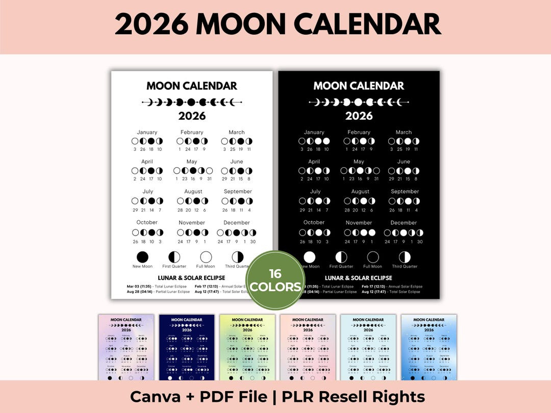 2026 Mondphasen Kalender, Mondkalender, Astrologiekalender within 2026 Full Moon Calendar Printable