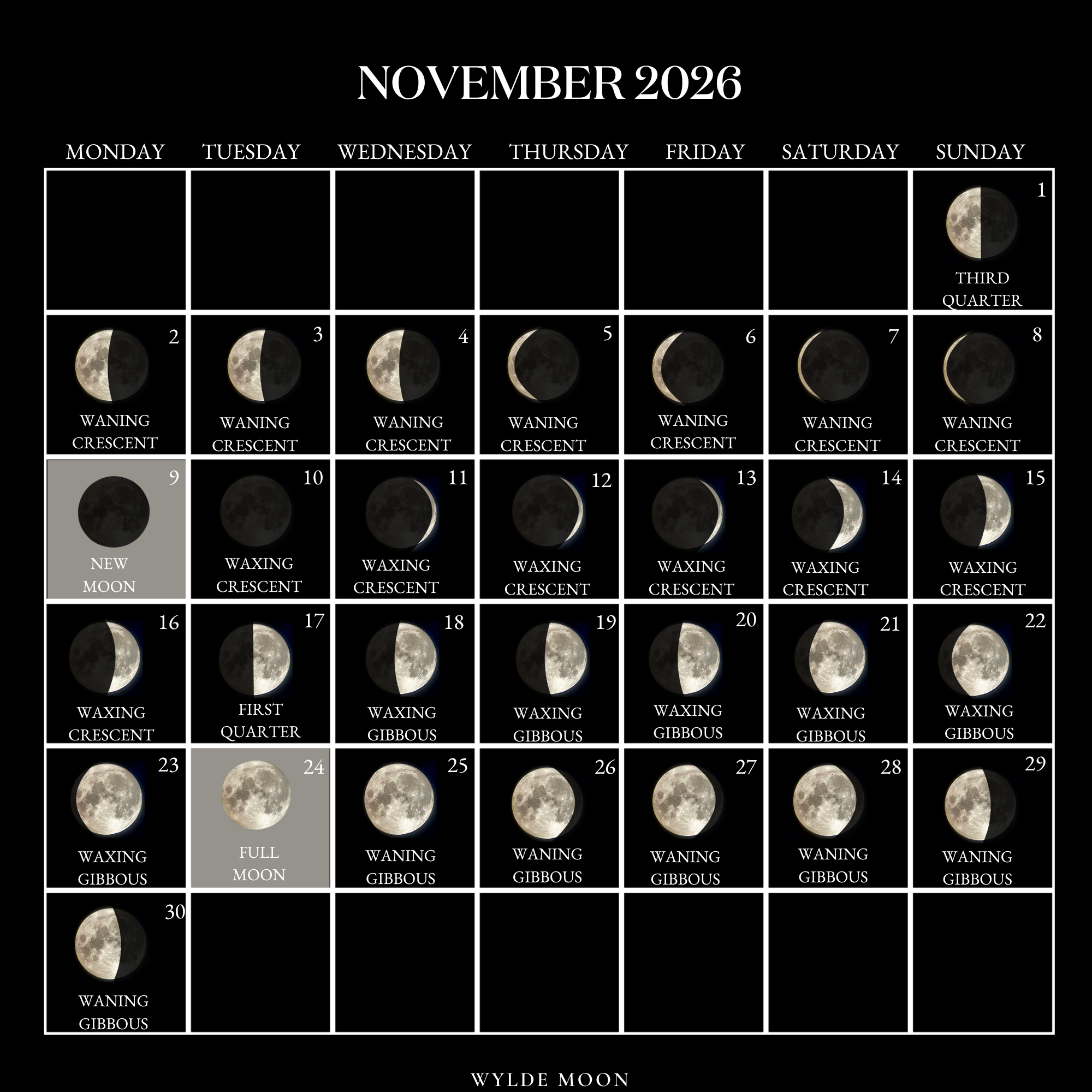 2026 Moon Calendar - Every Phase And Stage Of The Moon throughout 2026 Moon Phase Calendar