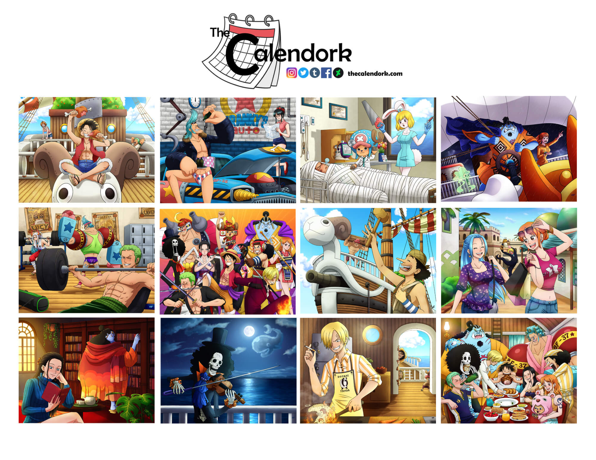 2026 One Piece Wall Calendar – The Calendork throughout Anime Calendar 2026 USA
