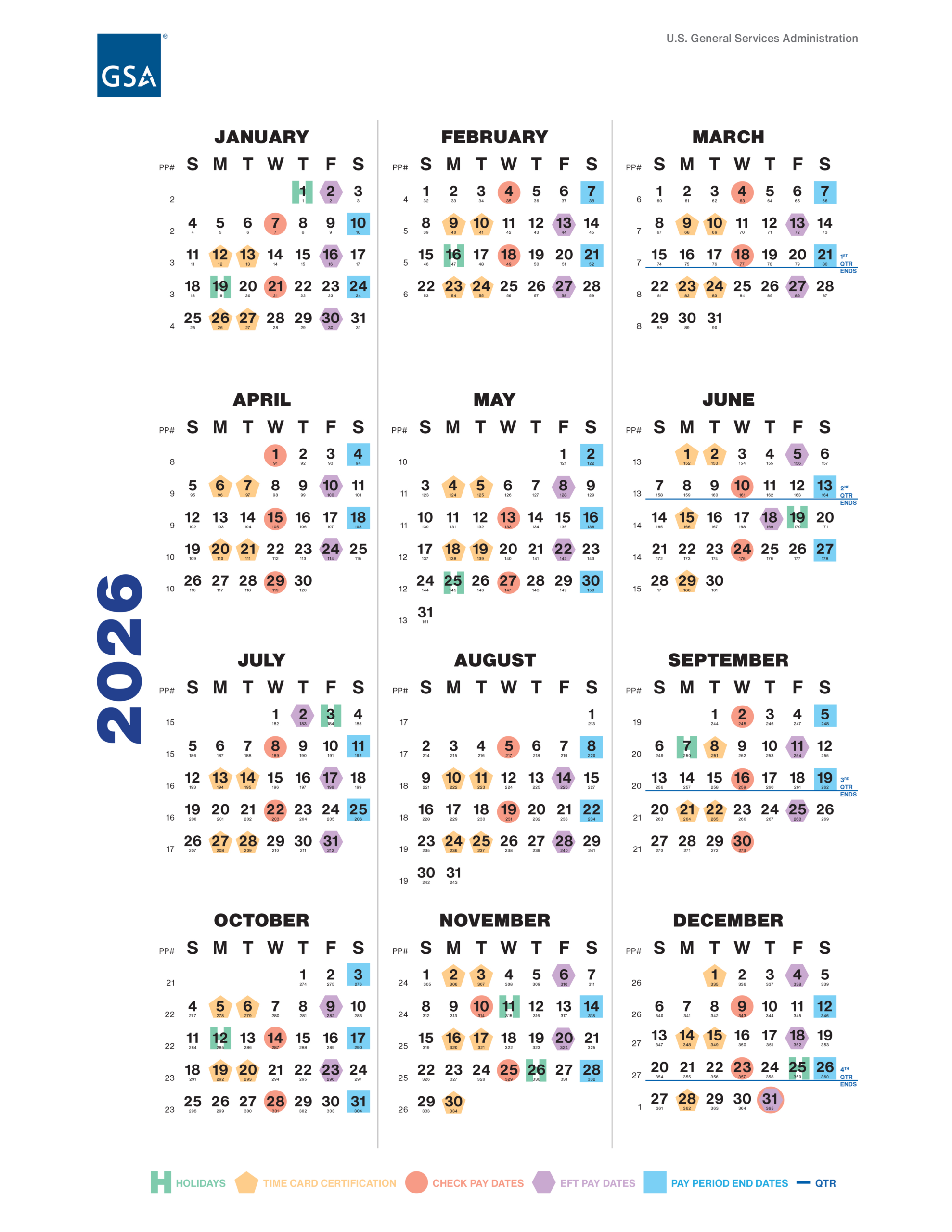 2026 Payroll Calendar | Gsa intended for Adp 2026 Calendar Printable