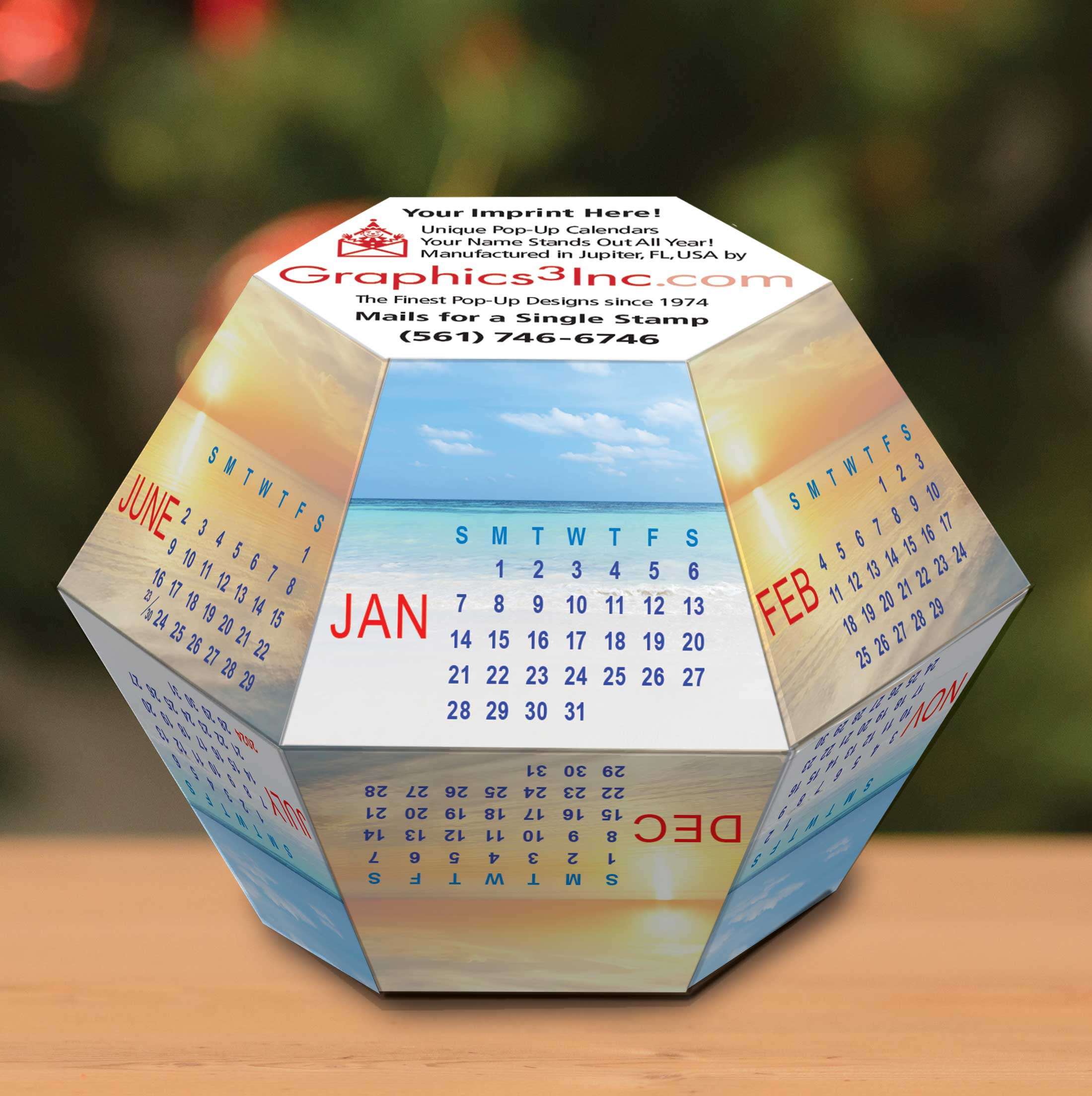 2026 Sky And Water Pop-Up Calendars - Graphics3 Inc throughout 2026 Calendar Printable Dodecahedron Free