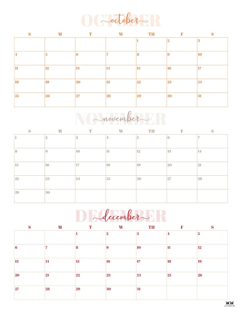 2026 Three Month/Quarterly Calendars - 36 Free Cals | Printabulls inside 3 Month Printable Calendar 2026