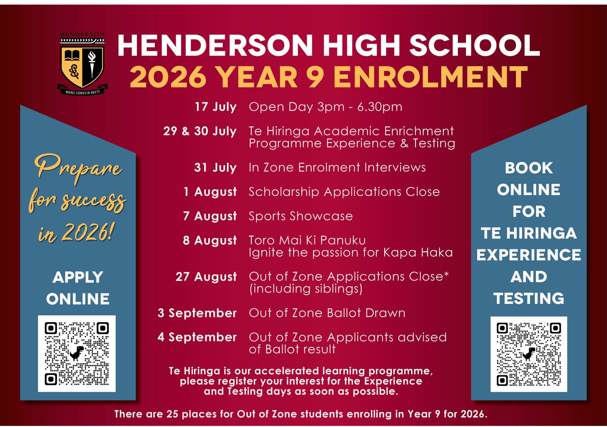 2026 Year 9 Enrolment - Henderson High School in High School Enrollment 2026