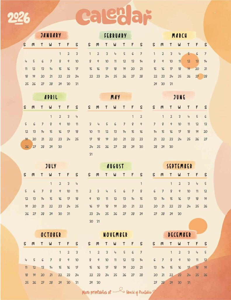2026 Year Calendars - 160 Free Styles To Download - World Of inside 2026 Calendar Printable Aesthetic