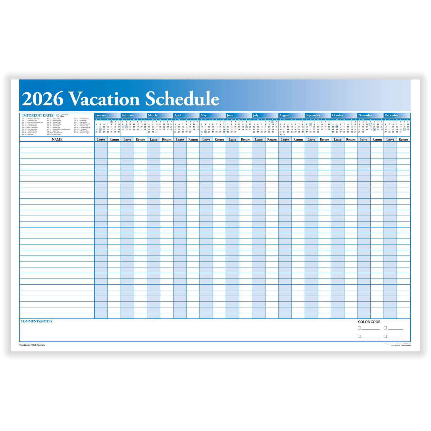 2026 Yearly Vacation Scheduler | Yearly Vacation Planner | Hrdirect regarding Employee Vacation Calendar 2026